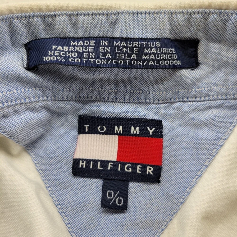 Tommy Hilfiger white long sleeve 100% cotton dress shirt size 0/0 4XL